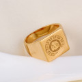 11672 Suministro de fábrica Anillo de dedo en oro de 18 quilates color oro sin piedra
